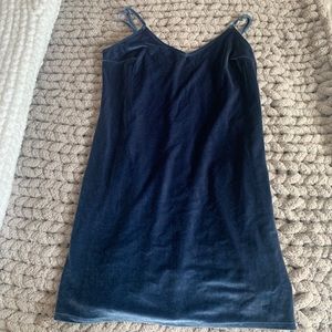 Blue velvet dress